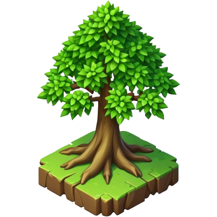 StarCraft-inspired, isometric view rugged small tree emoji