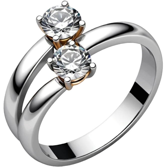 Diamond ring 💍 double rings twist with each other like engagement rings emoji