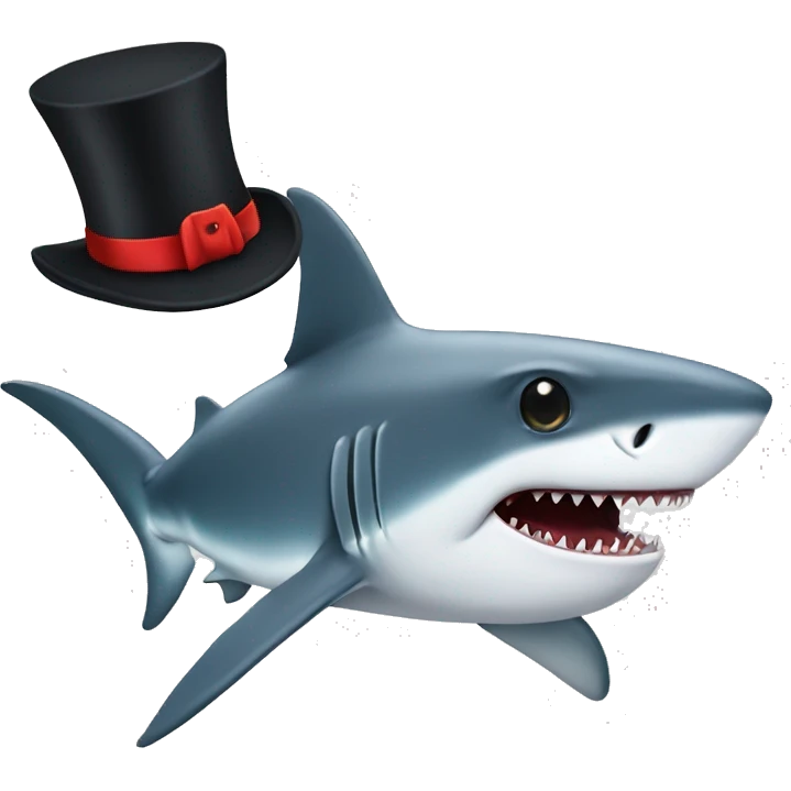 shark with tophat with tophat emoji