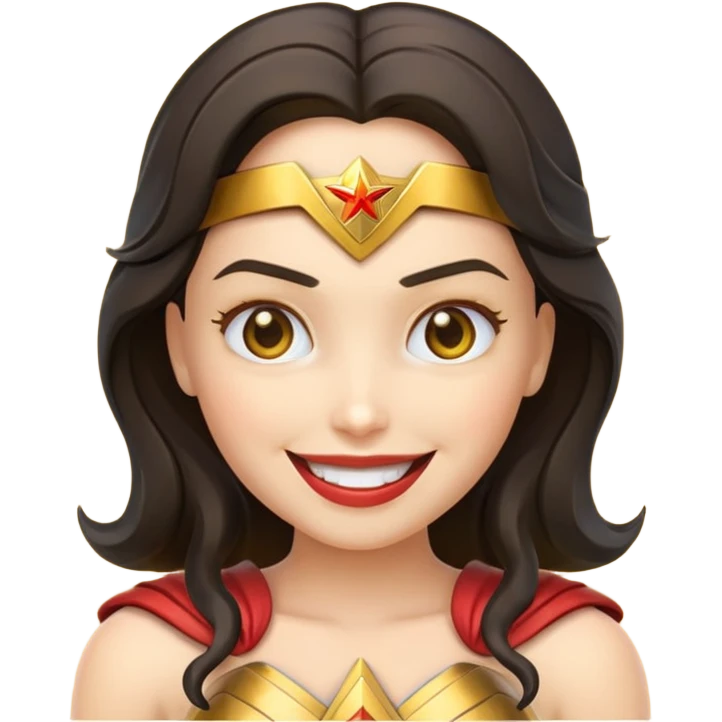 create a yellow emoji of wonder woman. syle android emoji emoji