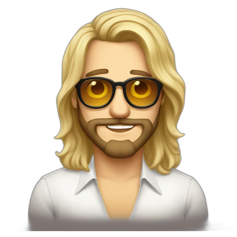 Big lebowsky blond round glasses chaotic beard long hair drink rhum emoji