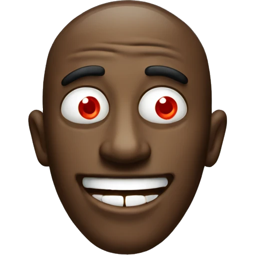 Silly stoner dude with red eyes laughing emoji