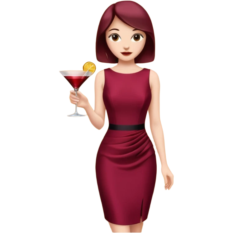 Burgundy cocktail dress emoji