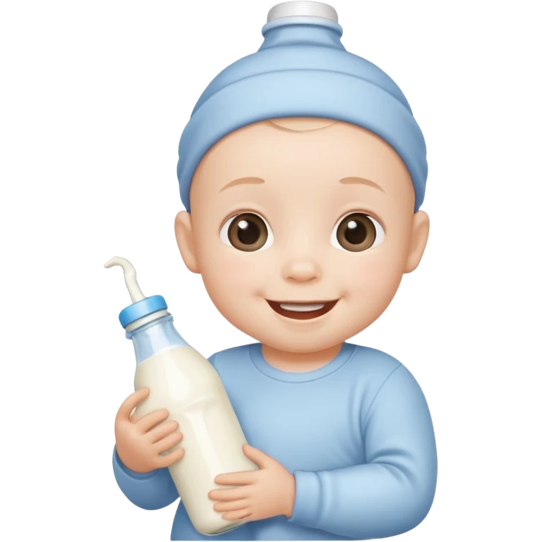baby cute Milk bottle with cartoon face emoji