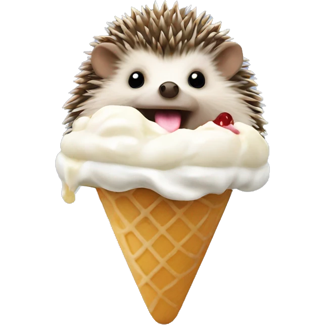Hedgehog eating ice cream emoji