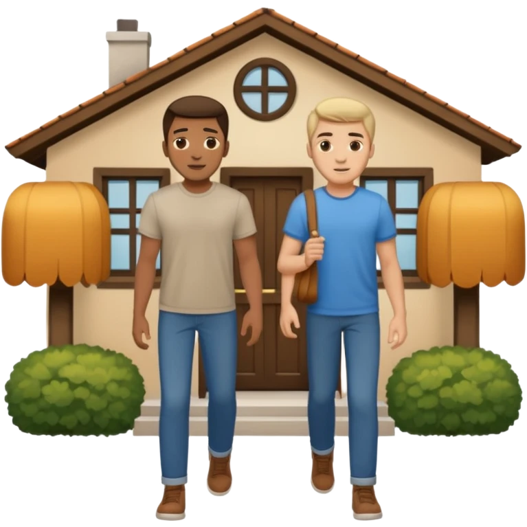 two guys entering at their house emoji
