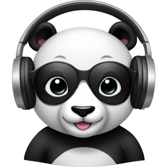 panda wearing headphones emoji