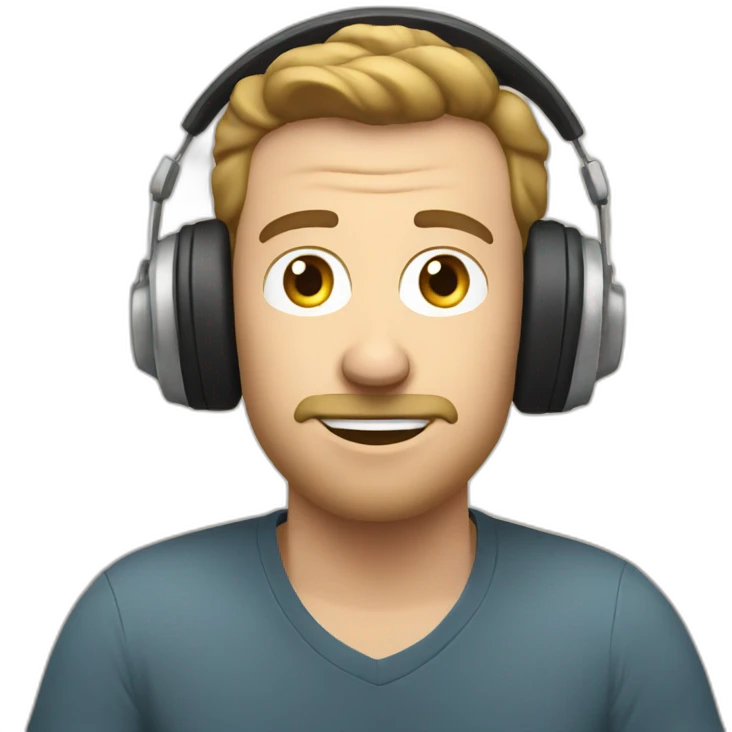 white guy recording a podcast emoji