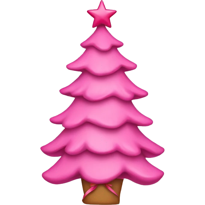 Pink Christmas tree with pink bows on top  emoji