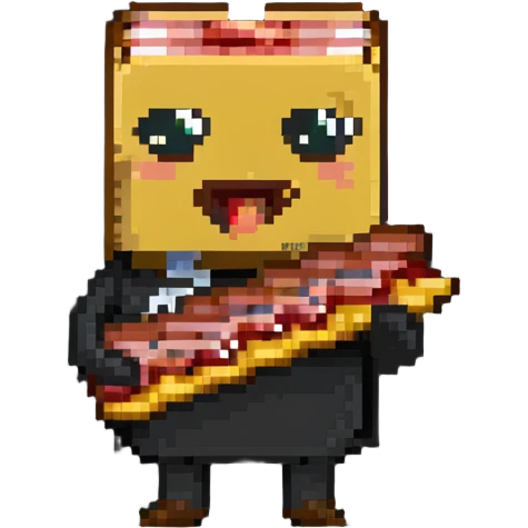 sarcasm emoji with a slice of bacon emoji