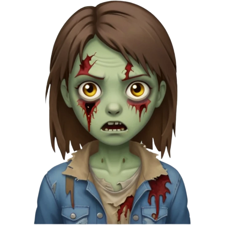 a zombie girl with straight brown hair  emoji