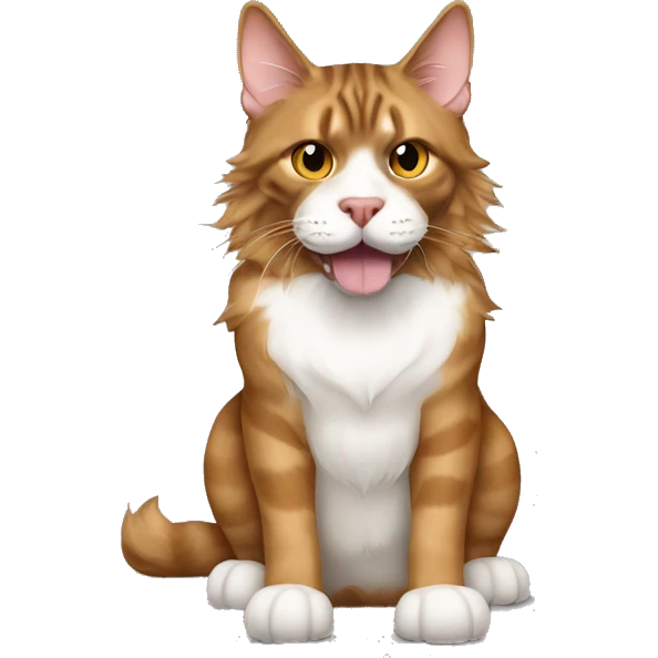 Maine Coon with pitbull emoji