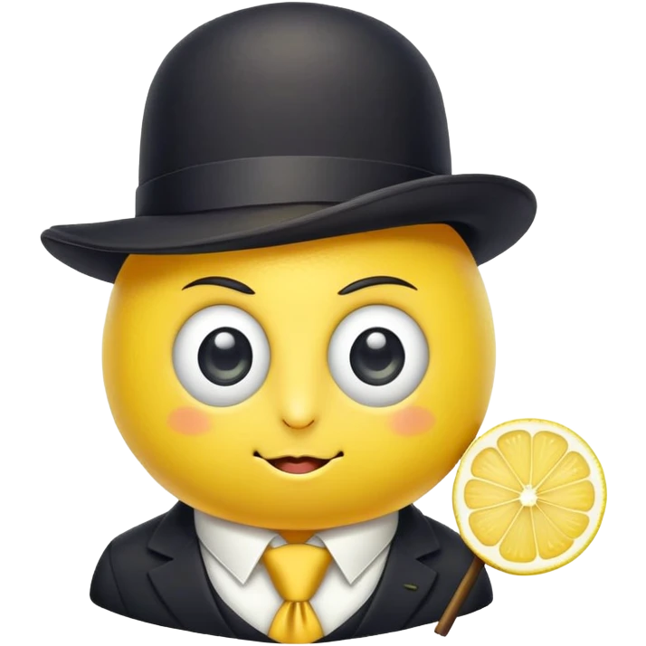 anime lemon character with monocle, necktie, and bowler hat emoji