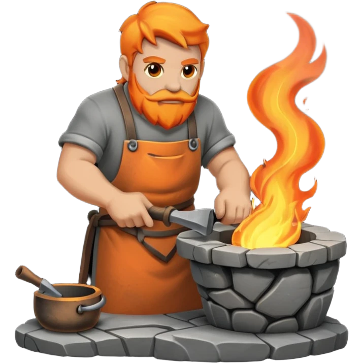 A stone blacksmith forge emoji