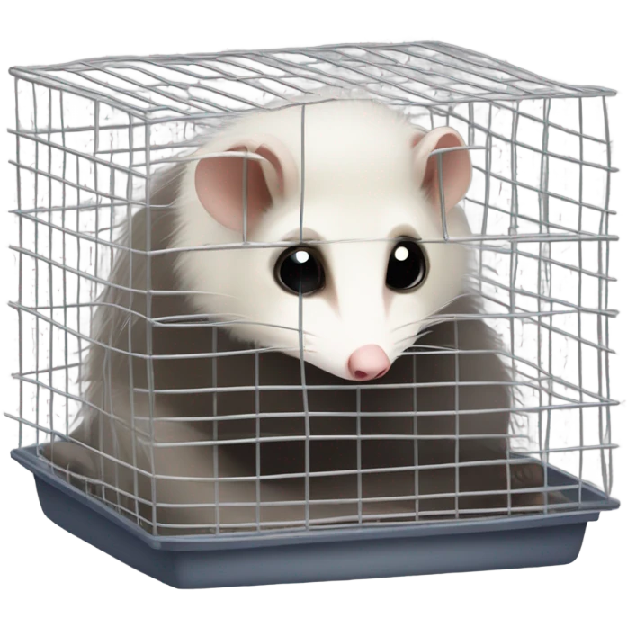 Sad Opossum in a cage emoji