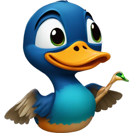 Stitch with a mallard duck  emoji