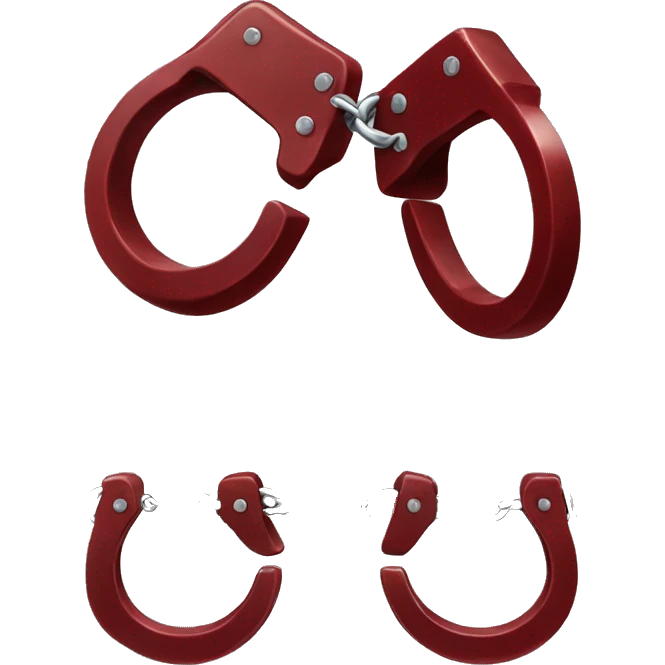 Dark red fuzzy handcuffs emoji