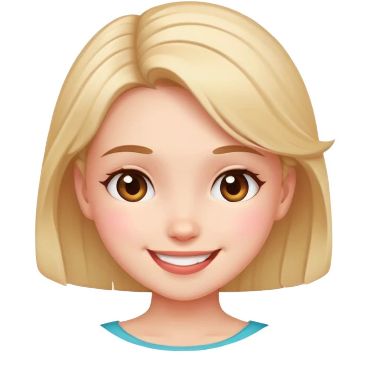 Girl tilting head blushing and smiling emoji