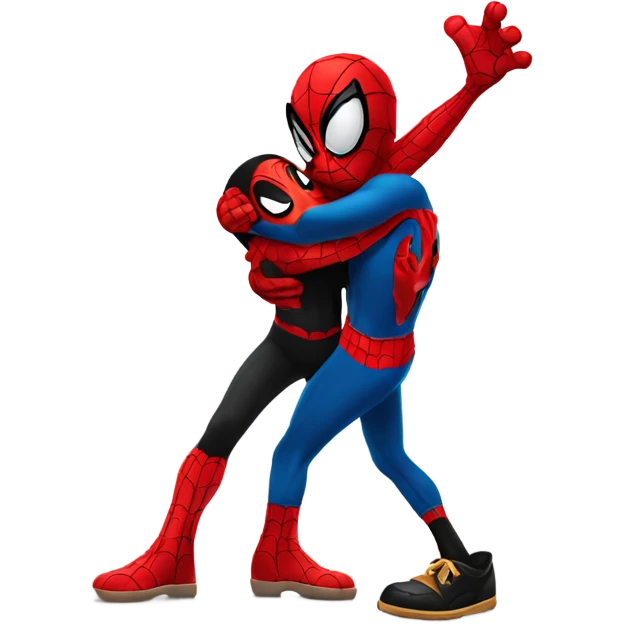  Spider-man hugging with mickey mouse emoji