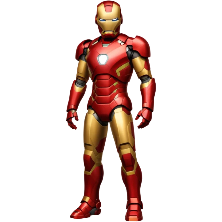 Iron Man, red and gold armor, heroic pose emoji