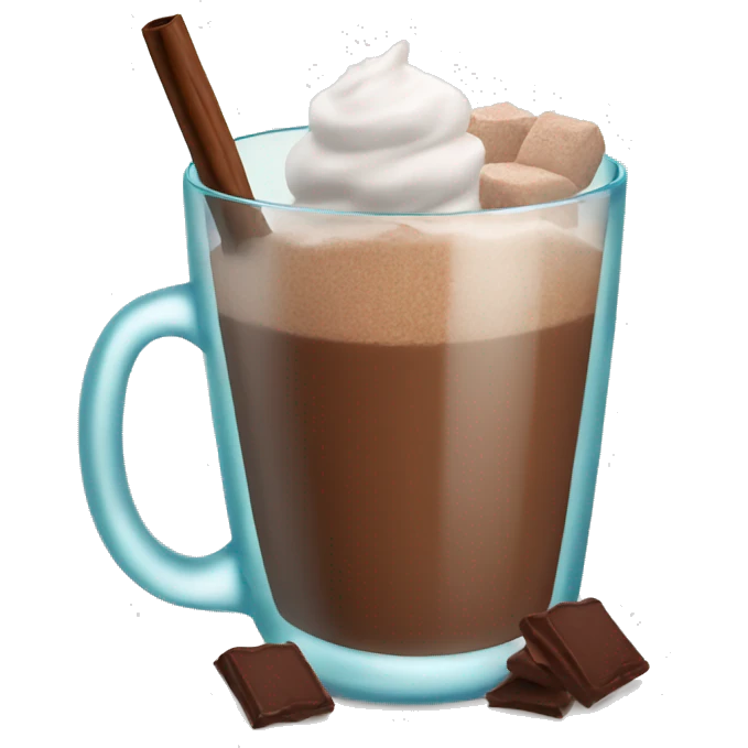  New Year's glass with cocoa emoji