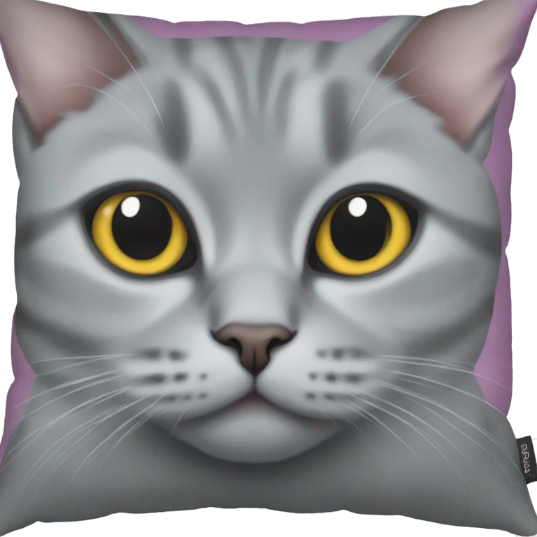 Scottish grey cat on the pillow emoji