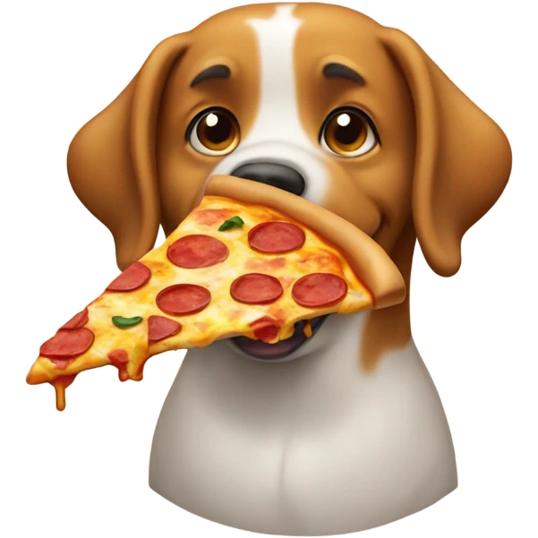 Dog eating pizza emoji