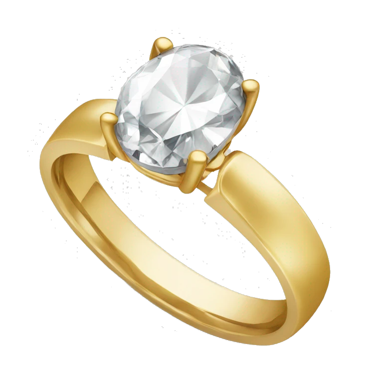 Gold wedding ring with chunky oval diamond emoji