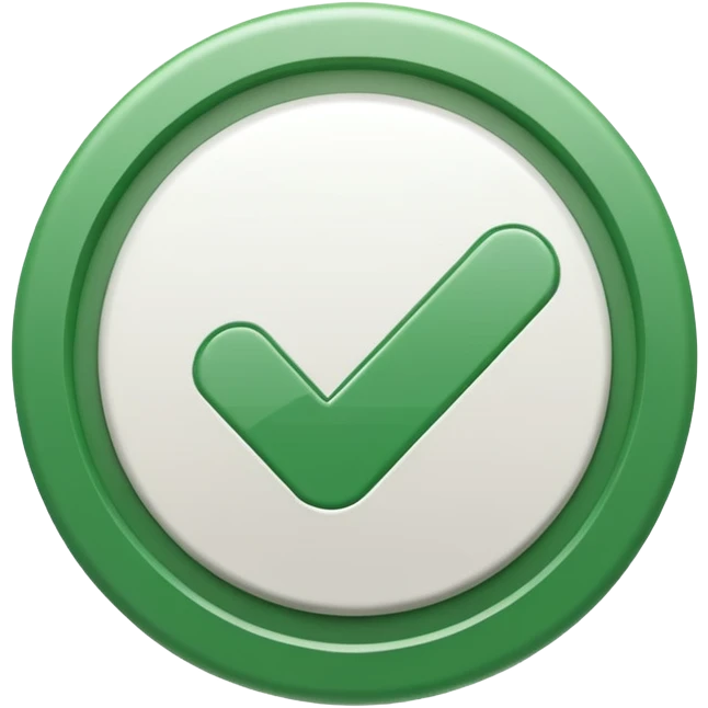 Green check box with white circle outside emoji