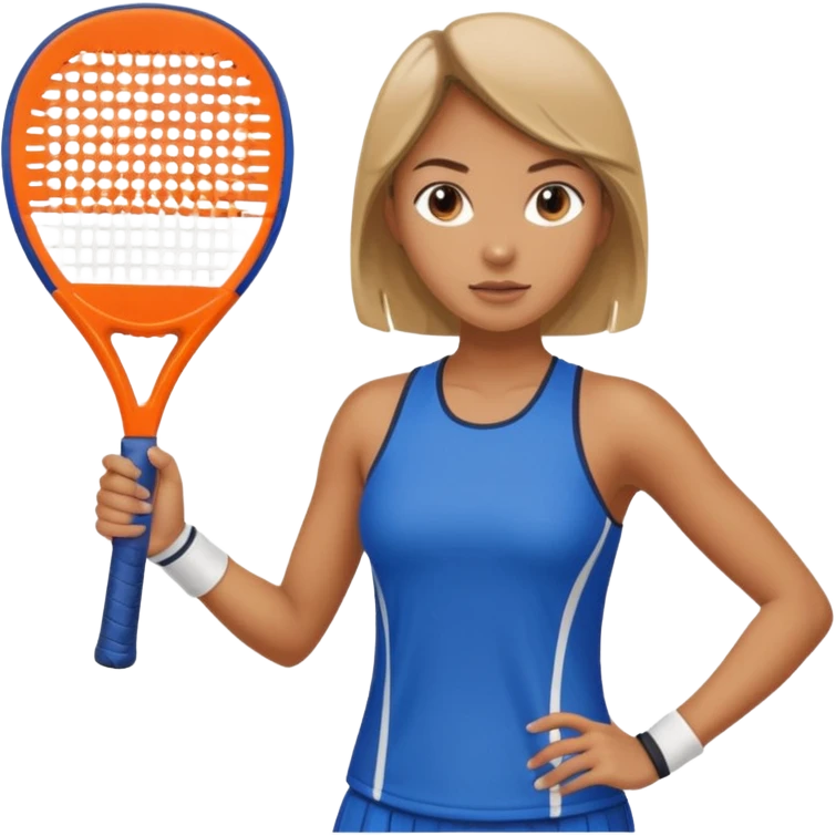 woman serving in padel, focused expression, racket visible emoji
