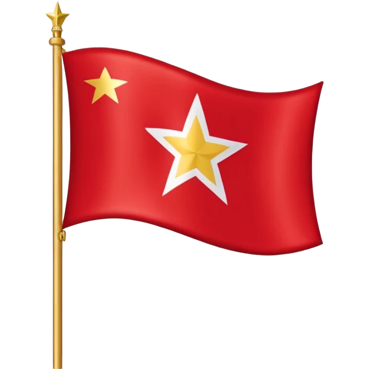 Bandeira do Pará em cor vermelho e uma listra banca na vertical e uma estrela dourada no centro emoji