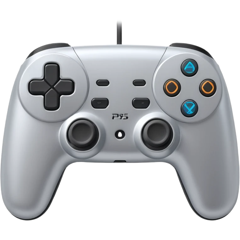 joystick ps5 colore argento 3D emoji