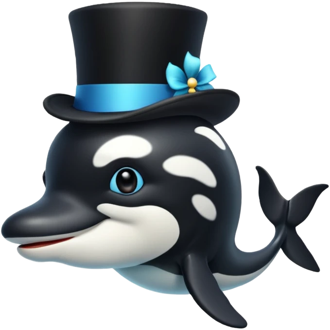 orca with a top hat emoji