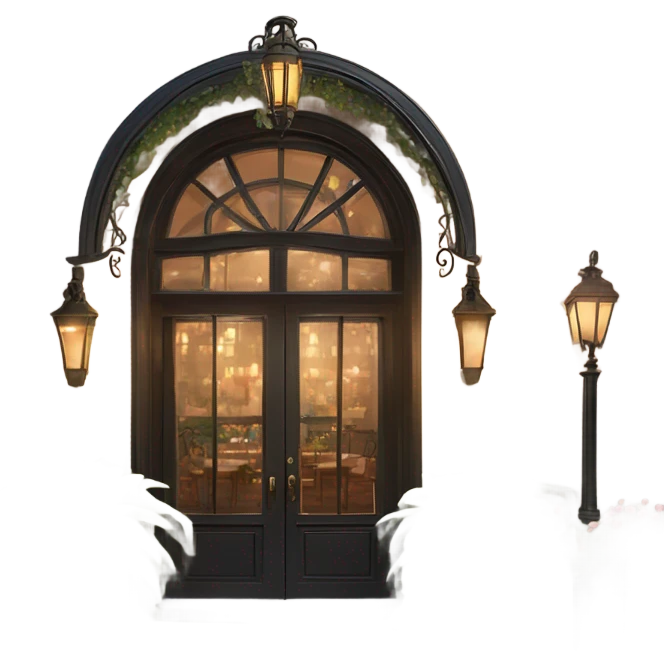 Romantic fancy restaurant exterior emoji