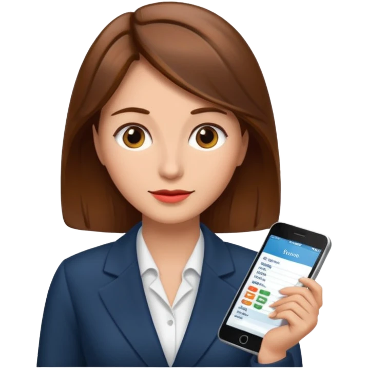 economist woman, brown hair, finance emoji