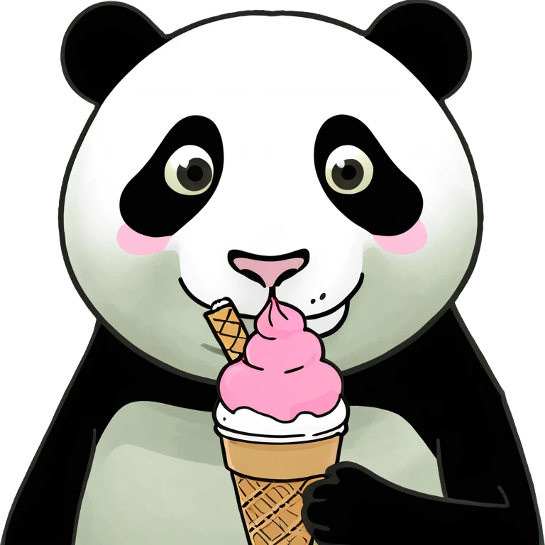 Panda eating ice cream emoji