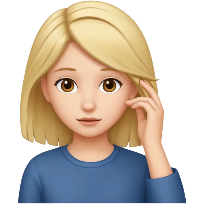 girl tucking hair behind her ear emoji
