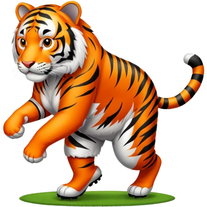 Bengal tiger playing football in Cincinnati emoji