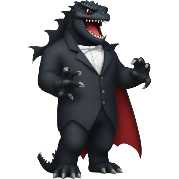 Godzilla dressed as Dracula  emoji