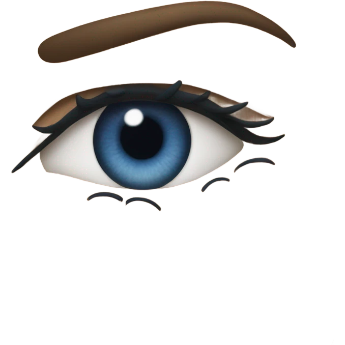 realistic dark blue eye with eyelid and eyelashes emoji