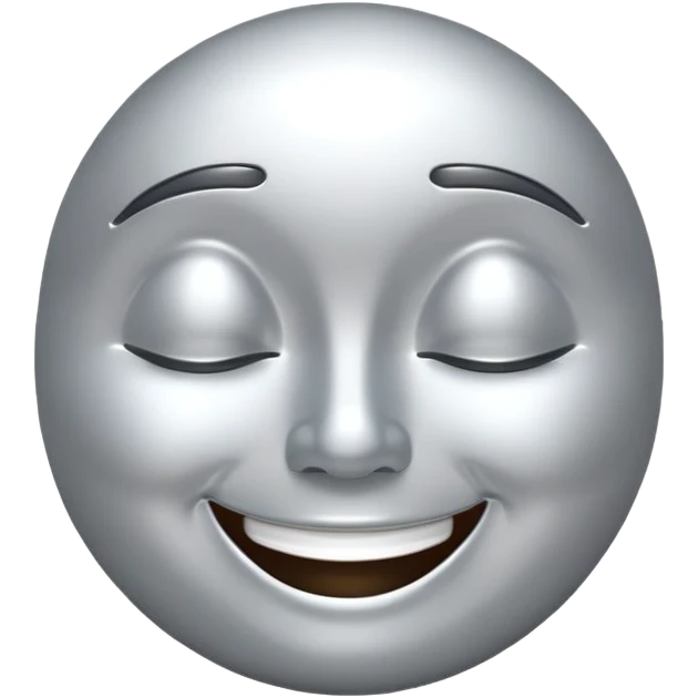 silver grinning face with smiling closed eyes emoji
