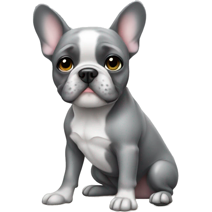 Frenchbulldog girl gray emoji