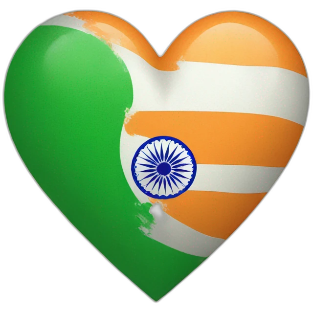 India flag with heart emoji