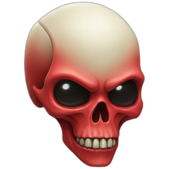 Skull red alien emoji
