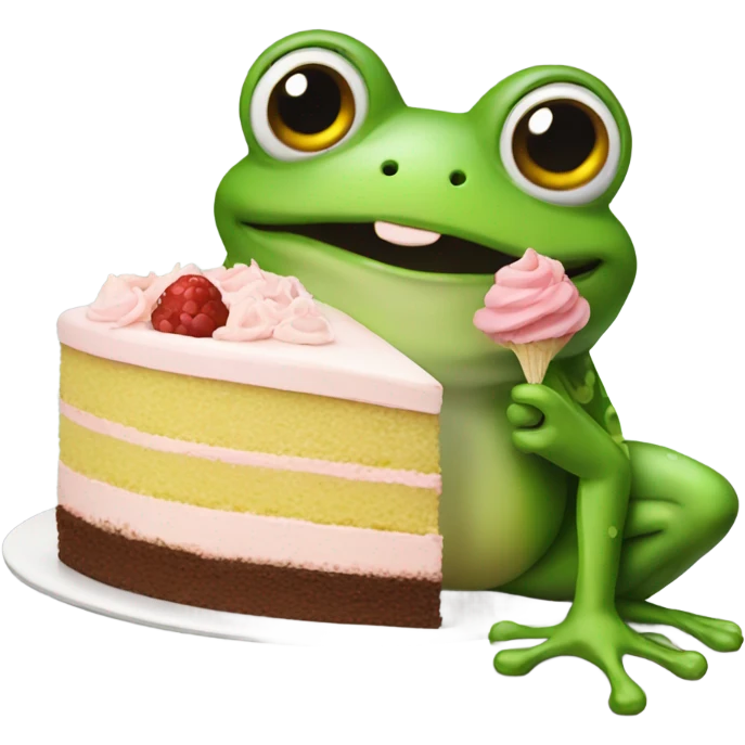 Frog with a cake  emoji