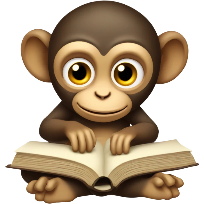 Monkey reading a book emoji