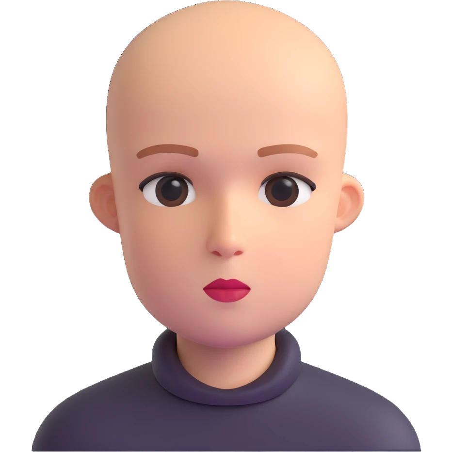 feminist activist with shaved head emoji