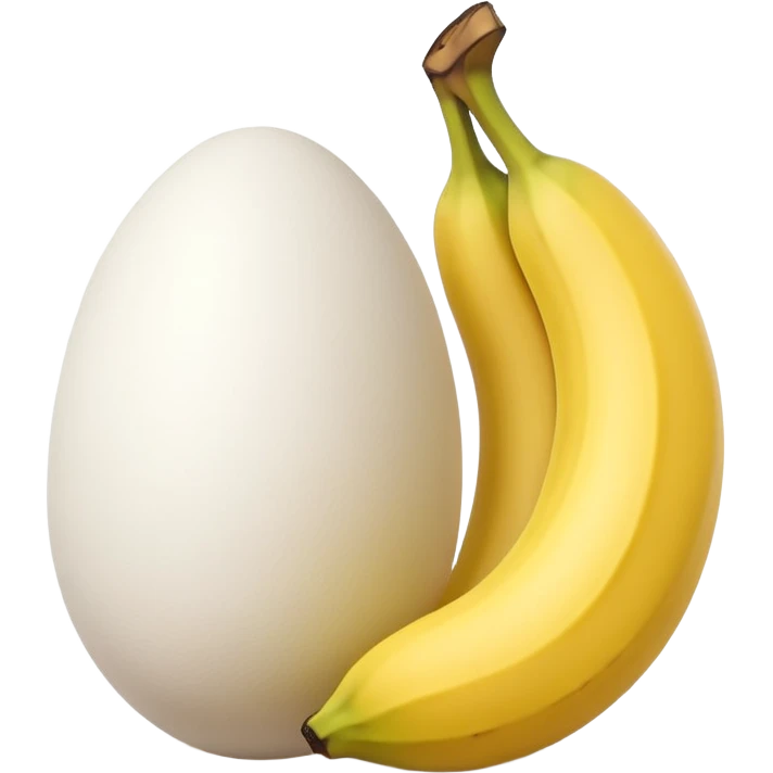 A banana standing between two eggs like egg banana egg emoji