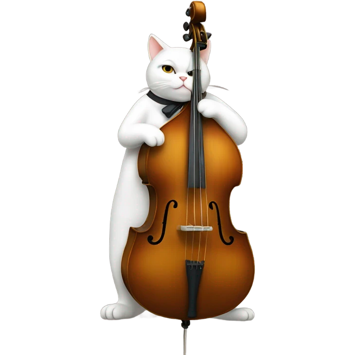 Obese cat playing double bass emoji