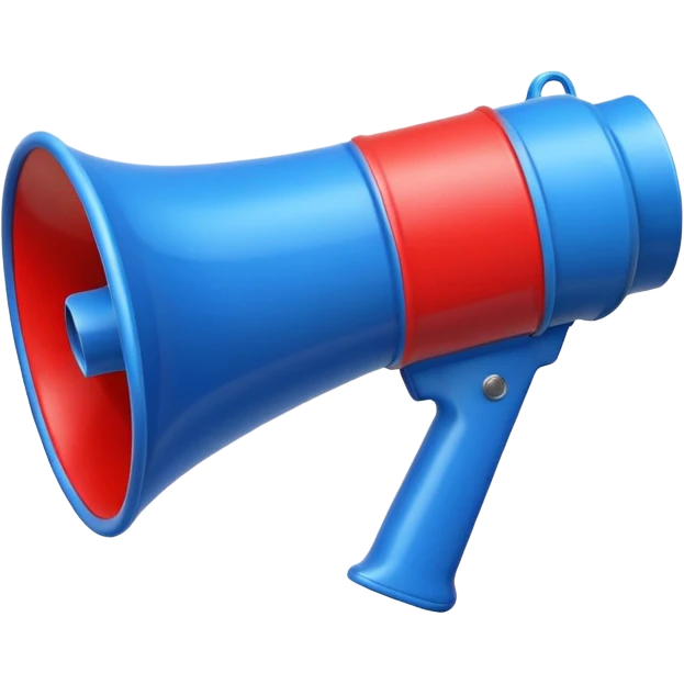 Megaphone in blue (#00A3E0) and red (#F9423A)  emoji